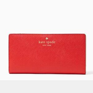 Kate Spade Mikas Pond Staci Large Slim Bifold Wallet Red